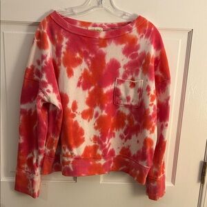 Tie-Dye Pink and Orange Women's Sweatshirt
